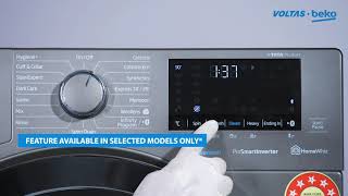 Voltas Beko Front Load Washing machine: Program settings
