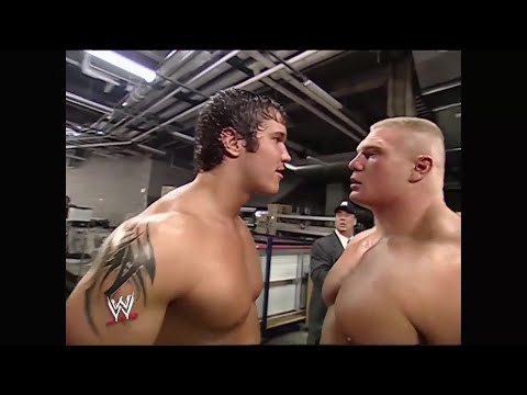 Randy Orton Confronts Brock Lesner & Paul Heyman Backstage Smackdown Sep 05, 2002