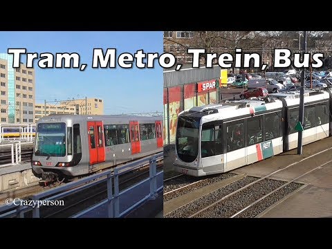 Tram, Metro, Trein, Bus Bij Schiedam Centrum! Maart 2017