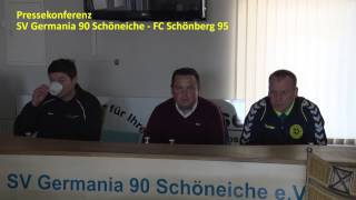 preview picture of video 'Pressekonferenz SV Germania 90 Schöneiche - FC Schönberg 95'