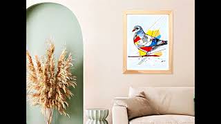 Transform Your Space with Geometric Pigeon Art – Calm, Color & Modern Vibes!...