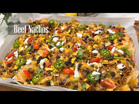 Cheesy Beef Nachos || Fully loaded easy sheet pan nachos Recipe - RKC