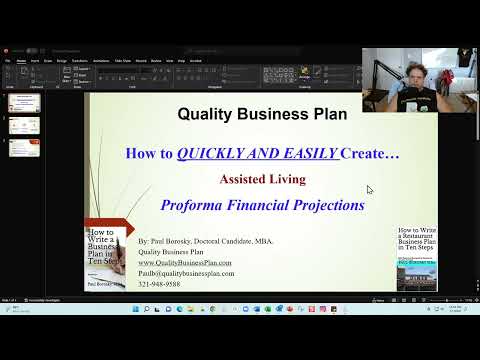 Financial Model Tutorial for Assisted Living Excel File by Dr. Paul Borosky