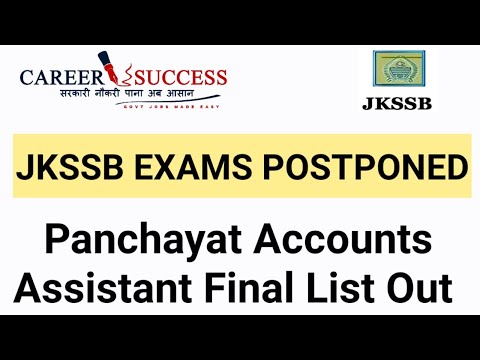 #JKSSB Exams Postponed | Paa Final Selection List Out @Career Success