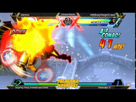 Gimmix vs NB|BodyWeightCreed - Michiana Mashfest Winners Bracket Ultimate Marvel vs Capcom 3