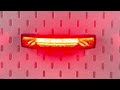 Červené výstražné LED světlo 12/24V - 12x 3W / 26 režimů výstražného blikání / zahnuté / ECE R10 - Video Youtube