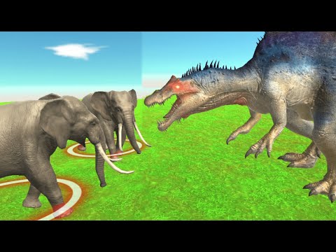 Spinosaurus Vs Elephant Battle  🔥🔥 Animal Revolt Battle Simulator