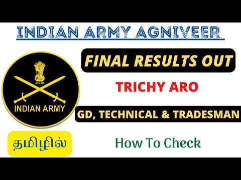 FINAL RESULTS OF ARMY AGNIVEER 🔥 - TRICHY ARO