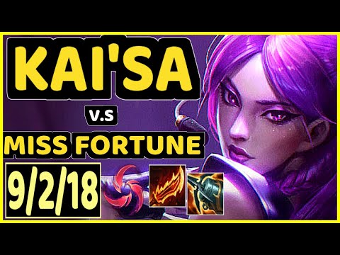 HADES (KAI'SA) vs MISS FORTUNE - 9/2/18 KDA BOTTOM ADC GAMEPLAY - EUW Ranked MASTER