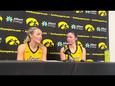 Iowa Women’s Basketball: Addie Deal, Kylie Feuerbach speak following win over No. 12 Ohio State