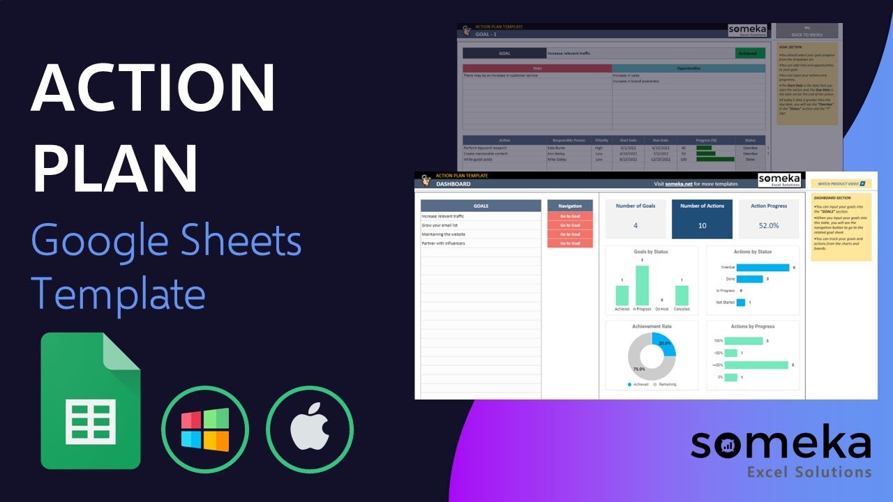 Action Plan Google Sheets Template | Business Action Plan