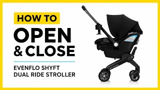 How to COLLAPSE & UNFOLD Evenflo SHYFT DualRide Stroller | FOLD & UNFOLD Evenflo Carseat Stroller