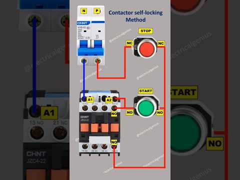 Contactor Holding | Contactor self-locking wiring Method | contactor #electrical
