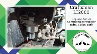 Craftsman LT2000 Kohler Command replace carb using Hipa carb & drilling out main jet to stop surging