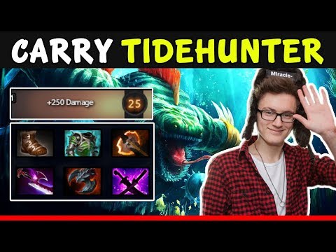 WTF Miracle  Hard Carry TIDEHUNTER - 1st item Battle Fury