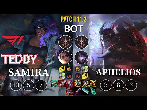 T1 Teddy Samira vs Aphelios Bot - KR Patch 11.2