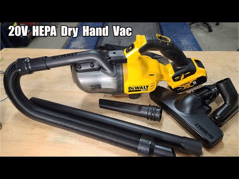 DEWALT 20V Handheld Vacuum Cordless, Car Vacuum with HEPA Filter, 6 Attachments and LED Light, High Performance Dry Only Small Shop Vac, Battery Not Included (DCV501HB) video review thumbnail
