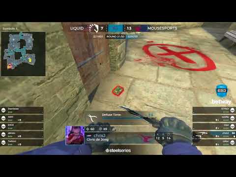 chrisJ sprays down two to secure the round Cbble. Liquid vs Mousesports cs go. ESG Tour Mykonos 2017