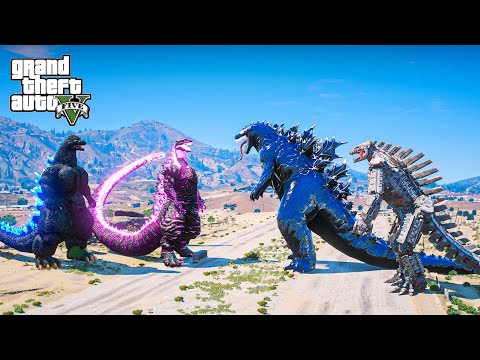 GTA 5 Mods: Heisei Godzilla & Shin Godzilla vs Mechagodzilla & Venom Godzilla