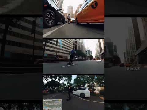 Street Surfing in New York City 37 miles #cinematic #electricskateboard #grandcentralstation
