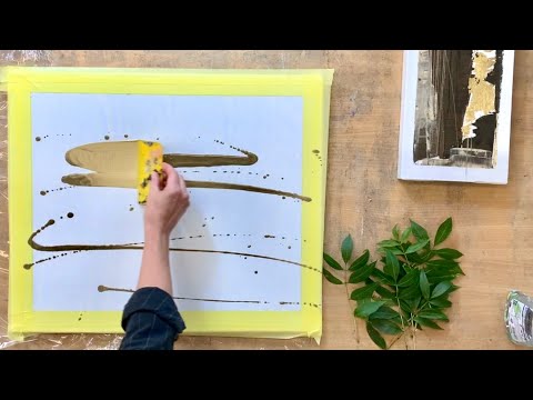 Great effect!! - Tape - GOLD - Abstract acrylic painting techniques on canvas