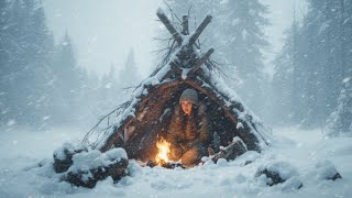 Caught in a Blizzard at –37°C | 12 Hours of Extreme Wilderness Survival (Girl Alone)