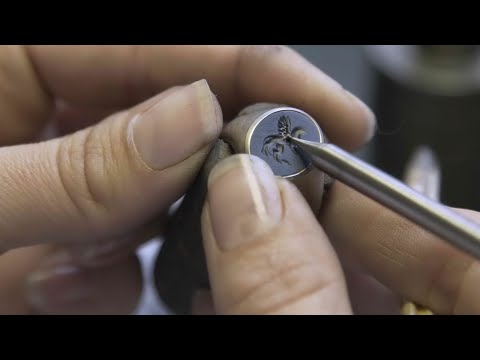 Making a Signet Ring with Engraved Gemstone | Intaglio of Blue Layered Onyx and 18kt White Gold Ring