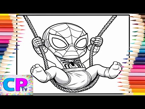 Little Spideman is Swinging on the Swing/Spiderman Coloring Pages/Elektronomia - Summer Vibes
