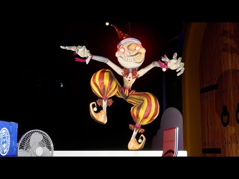 Moon Steals Sun's Clothes Behind The Desk - FNAF Security Breach
