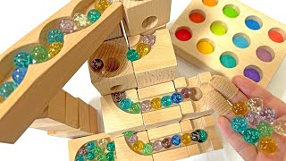 Wooden marble run lace ☆ Healing sound of wood x HABA big slope