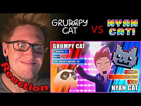 Grumpy Cat vs. Nyan Cat (60fps) - ANIMEME RAP BATTLES REACTION! | EPIC CAT FIGHT!!! |