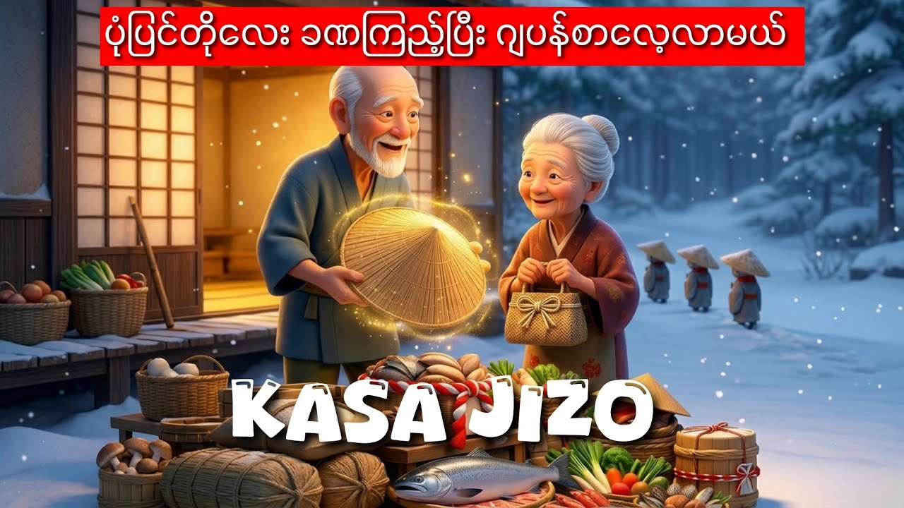 kasa jizo - 傘地蔵ပုံပြင်လေးနဲ့အတူ ဂျပန်စာလေ့လာမယ်