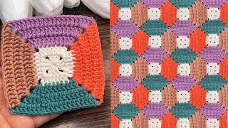 Super easy crochet square blanket pattern - step by step guide for beginners 