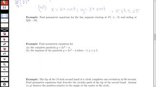 Finding parametric equations for a curve