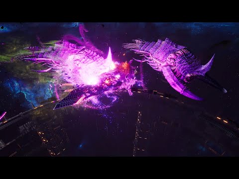 Tyranids vs Chaos - Skalgrim Mod - Massive Battle - Battlefleet Gothic Armada 2