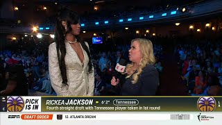 🚨 RICKEA JACKSON #4 PICK AT 2024 WNBA DRAFT BY LOS ANGELES SPARKS + Interview | Tennessee Volunteers