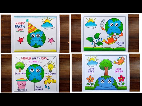 Earth Day Drawing Easy /  World Earth Day Drawing / Earth Day Drawing / Save Earth Poster /Earth Day