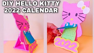 How to make HELLO KITTY 2022 Calendar Made of Cardboard DIY #crafts #art #Diy