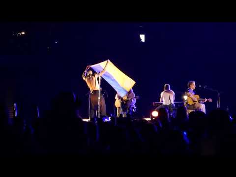 Imagine Dragons Forever Young Mercury Tour Banc of California LA CA USA 9-15-2022 Ukraine Flag!