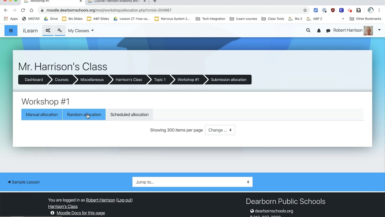 How to allocate submissions in a Moodle Workshop