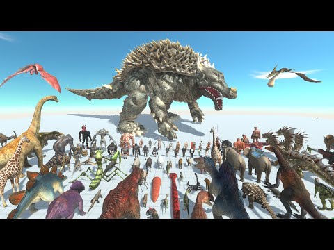ANGUIRUS (Mod) VS EVERY UNIT DINOSAURS (New Map Death Run) - Animal Revolt Battle Simulator