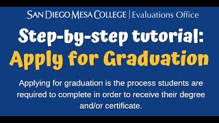 Apply For Graduation Video - SD Mesa College