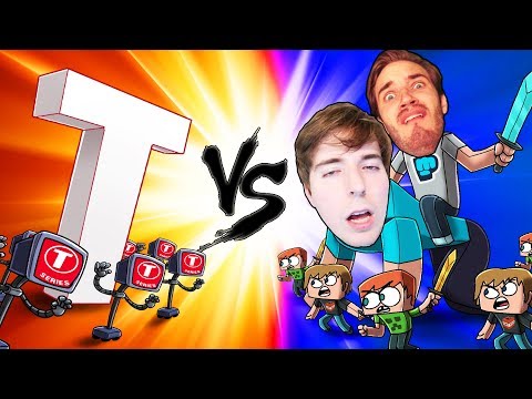 Minecraft | PEWDIEPIE VS T SERIES - The Great War! (Massive Mob Battles)