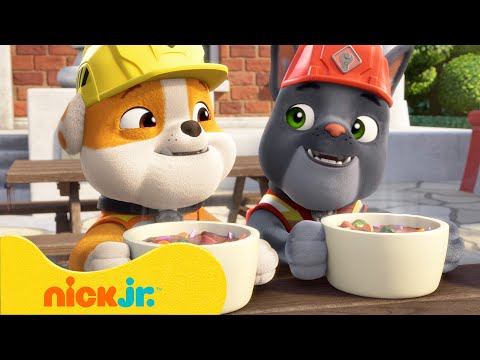 Capa de Rubble e Sua Turma | Resgates de Comidas Deliciosas de Rubble em Angra do Construtor! | Nick Jr.