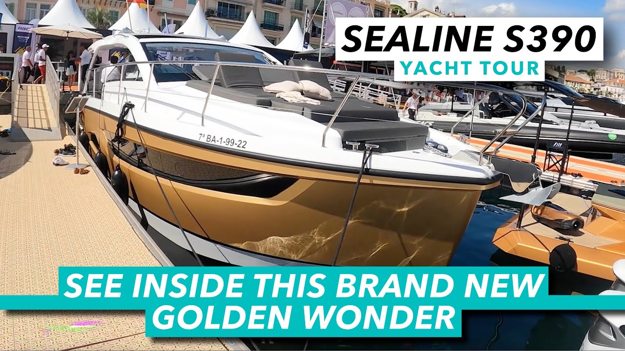 Sealine S390 yacht tour | See inside this brand new golden wonder