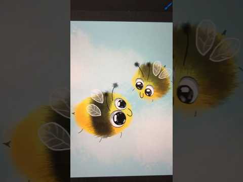 Draw Cute Bumblebees with Procreate for Kids #drawing #letsdraw #art