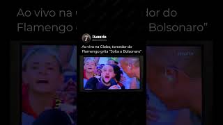 Ao vivo na Globo, torcedor do Flamengo grita ‘Solta o Bolsonaro