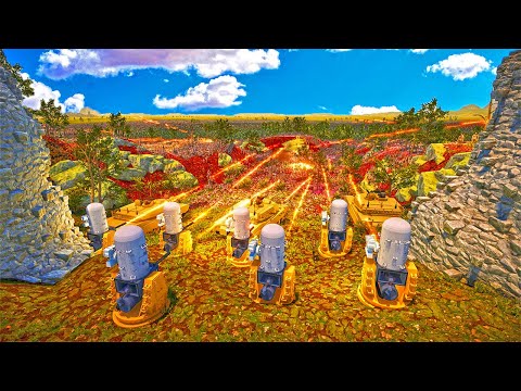 Phalanx CIWS Gold, M1 Abrams & Mandalorian vs 1.5 million Alien, Demogorgon & Zombies !! UEBS 2