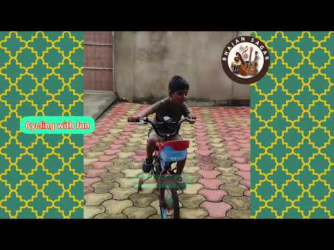 Cycling with fun by little children  Funny Exercise for Children 