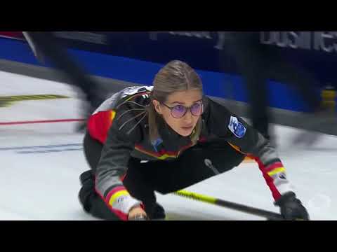 22-11-2018 - European Curling Championship - Daniela Jentsch and her broom.